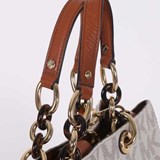 Michael Kors Cynthia Medium MK Signature Satchel Vanilla