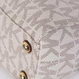 Michael Kors Cynthia Medium MK Signature Satchel Vanilla