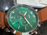 Fossil Neutra Brown Leather Strap Green Dial Chronograph Quartz Watch for Gents - FS5735