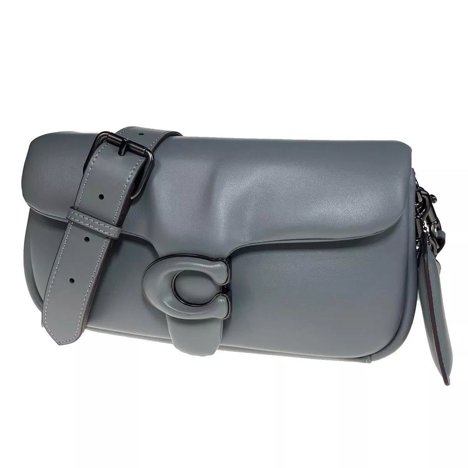 COACH C0772 Pillow Tabby Shoulder Bag Crossbody 2WAY Greige Leather Used 2501Y