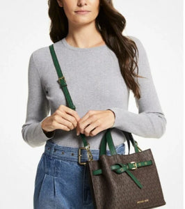Michael Kors Emilia Small Logo Satchel in Racing Green,