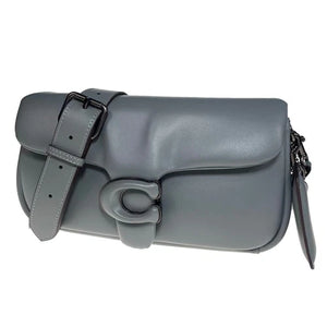 COACH C0772 Pillow Tabby Shoulder Bag Crossbody 2WAY Greige Leather Used 2501Y