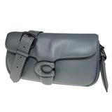 COACH C0772 Pillow Tabby Shoulder Bag Crossbody 2WAY Greige Leather Used 2501Y